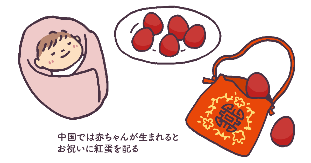 中国には赤く塗ったゆで玉子（紅蛋）がある？