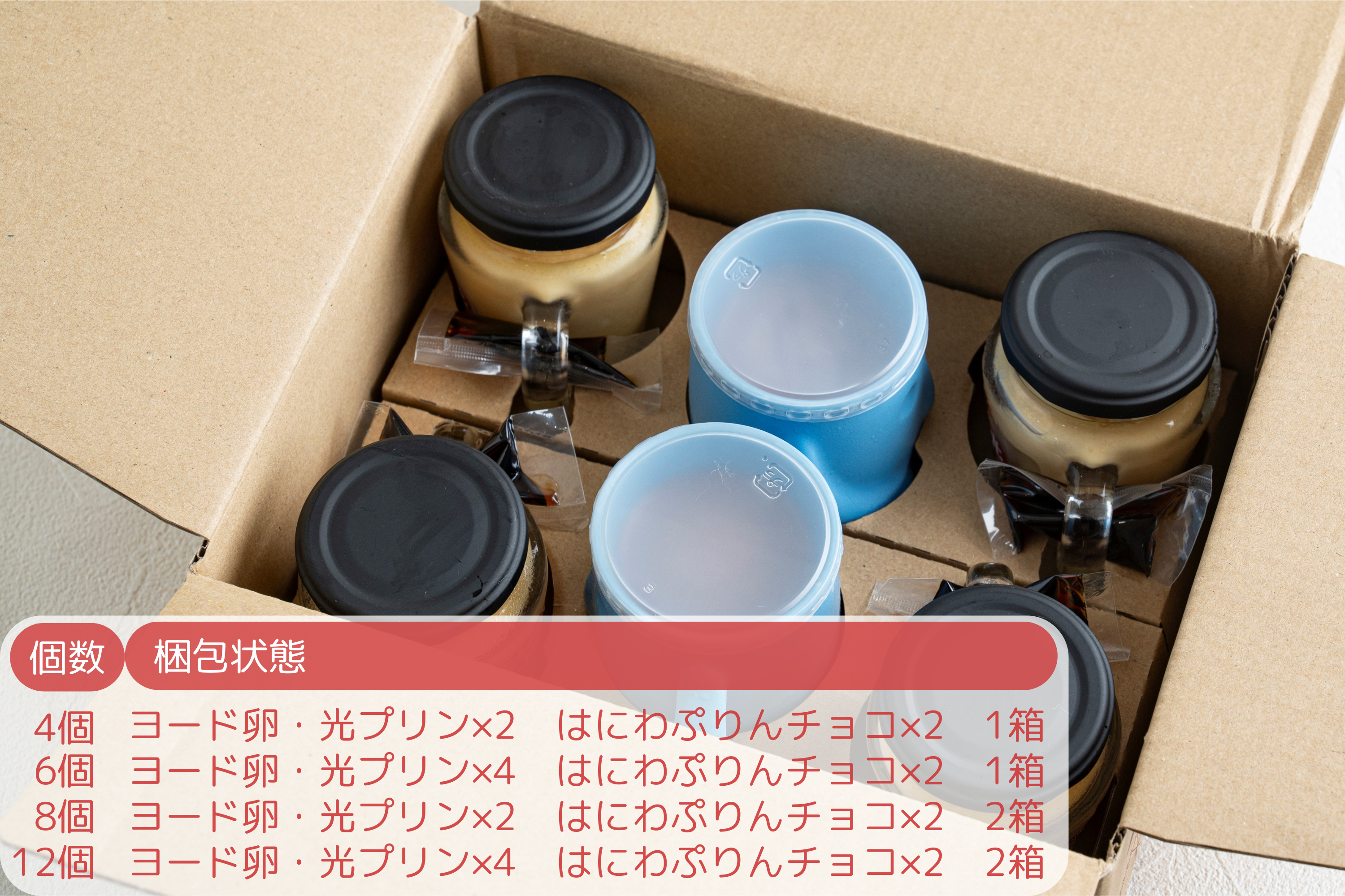 【期間限定バレンタインセット】ヨード卵・光 濃い～プリン×はにわぷりん（チョコ味）特別コラボセット