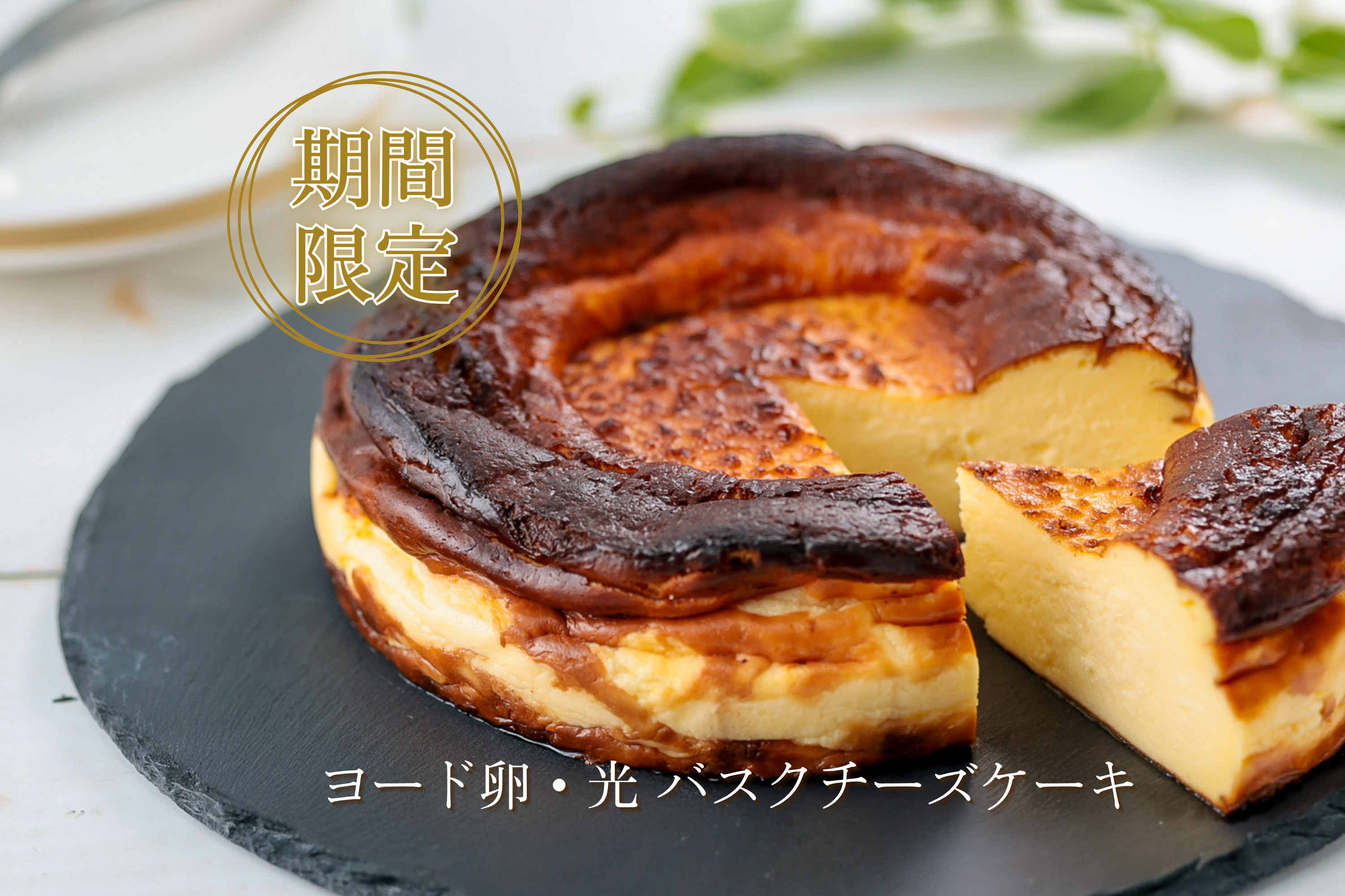 【数量・期間限定】ヨード卵・光の濃厚バスクチーズケーキ