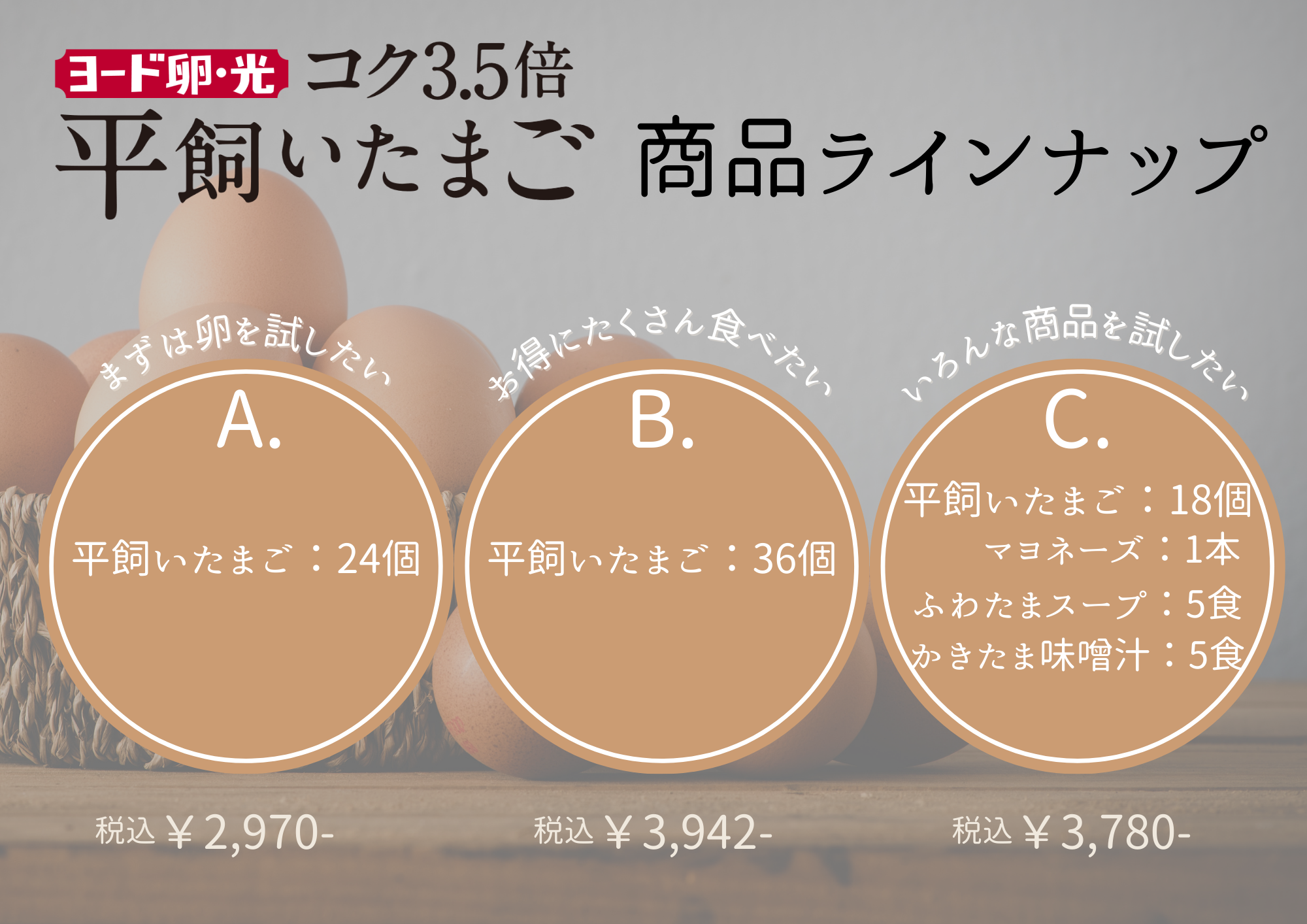 ヨード卵・光の平飼いたまご（送料込）